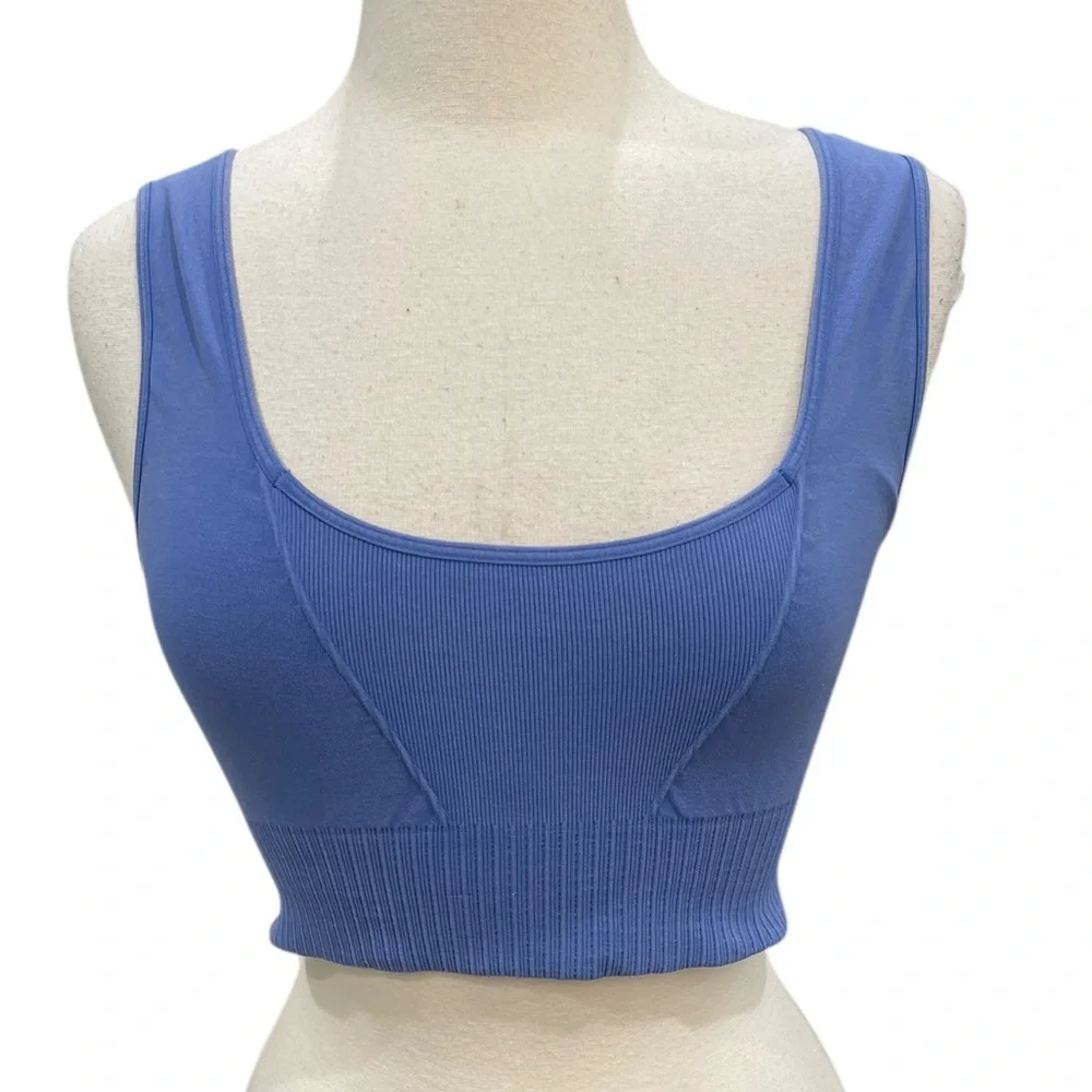 Free People FP Movement Good Karma Sports Bra SZ M L African Violet - Picture 2 of 5